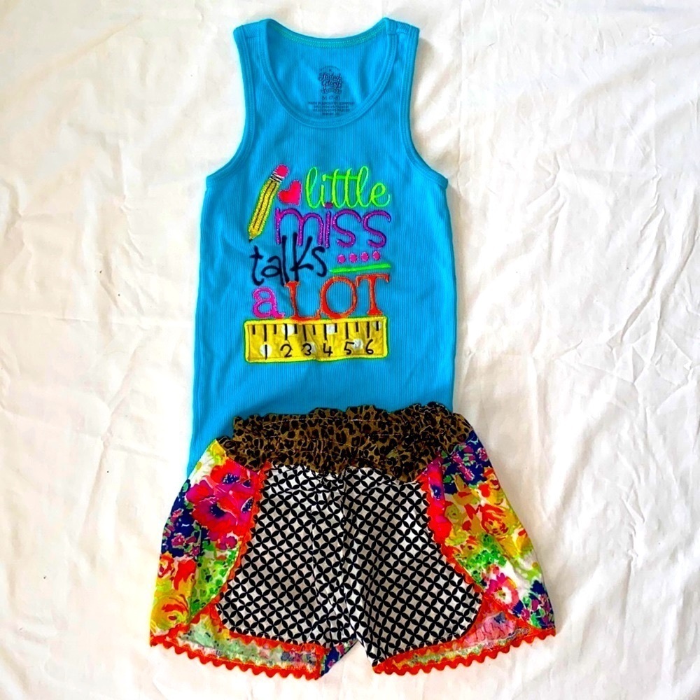 Custom Little Miss Talks Alot Tank Set 7/8